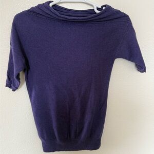 Alice + Olivia Purple Wool/Cashmere Blend Short Sleeve Sweater Size XS